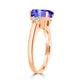 2.85ct Oval Tanzanite Ring with 0.28 cttw Diamond