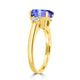 2.85ct Oval Tanzanite Ring with 0.28 cttw Diamond