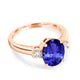 2.85ct Oval Tanzanite Ring with 0.28 cttw Diamond