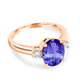 2.85ct Oval Tanzanite Ring with 0.28 cttw Diamond