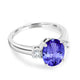 2.85ct Oval Tanzanite Ring with 0.28 cttw Diamond