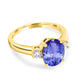 2.85ct Oval Tanzanite Ring with 0.28 cttw Diamond