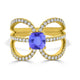 1.35ct Cushion Tanzanite Ring with 0.6 cttw Diamond