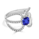 1.35ct Cushion Tanzanite Ring with 0.6 cttw Diamond