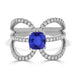 1.35ct Cushion Tanzanite Ring with 0.6 cttw Diamond