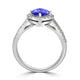 1.05ct Cushion Tanzanite Ring with 0.42 cttw Diamond