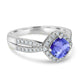 1.05ct Cushion Tanzanite Ring with 0.42 cttw Diamond