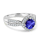 1.05ct Cushion Tanzanite Ring with 0.42 cttw Diamond