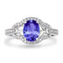 1.2ct Oval Tanzanite Ring with 0.27 cttw Diamond