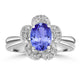 1.2ct Oval Tanzanite Ring with 0.15 cttw Diamond