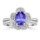 1.2ct Oval Tanzanite Ring with 0.15 cttw Diamond