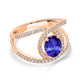 1.8ct Oval Tanzanite Ring with 0.4 cttw Diamond