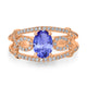 1.2ct Oval Tanzanite Ring with 0.36 cttw Diamond