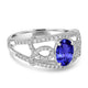 1.2ct Oval Tanzanite Ring with 0.36 cttw Diamond