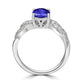 1.2ct Oval Tanzanite Ring with 0.31 cttw Diamond