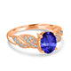 1.2ct Oval Tanzanite Ring with 0.31 cttw Diamond