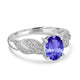 1.2ct Oval Tanzanite Ring with 0.31 cttw Diamond