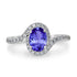 1.2ct Oval Tanzanite Ring with 0.38 cttw Diamond