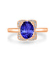 1.8ct Oval Tanzanite Ring with 0.13 cttw Diamond