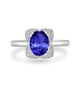 1.8ct Oval Tanzanite Ring with 0.13 cttw Diamond
