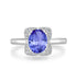 1.8ct Oval Tanzanite Ring with 0.13 cttw Diamond