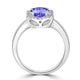 1.8ct Oval Tanzanite Ring with 0.13 cttw Diamond