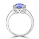 1.8ct Oval Tanzanite Ring with 0.13 cttw Diamond