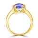 1.8ct Oval Tanzanite Ring with 0.13 cttw Diamond