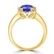 1.8ct Oval Tanzanite Ring with 0.13 cttw Diamond