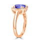 1.8ct Oval Tanzanite Ring with 0.13 cttw Diamond