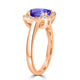 1.8ct Oval Tanzanite Ring with 0.13 cttw Diamond