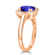 1.8ct Oval Tanzanite Ring with 0.13 cttw Diamond