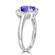 1.8ct Oval Tanzanite Ring with 0.13 cttw Diamond