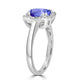 1.8ct Oval Tanzanite Ring with 0.13 cttw Diamond