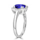 1.8ct Oval Tanzanite Ring with 0.13 cttw Diamond