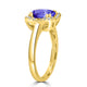 1.8ct Oval Tanzanite Ring with 0.13 cttw Diamond