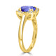 1.8ct Oval Tanzanite Ring with 0.13 cttw Diamond