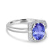 1.8ct Oval Tanzanite Ring with 0.13 cttw Diamond