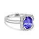 1.8ct Oval Tanzanite Ring with 0.13 cttw Diamond