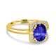 1.8ct Oval Tanzanite Ring with 0.13 cttw Diamond