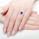 1.8ct Oval Tanzanite Ring with 0.13 cttw Diamond