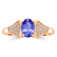 0.76ct Oval Tanzanite Ring with 0.12 cttw Diamond