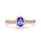 0.76ct Oval Tanzanite Ring with 0.21 cttw Diamond