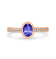 0.76ct Oval Tanzanite Ring with 0.21 cttw Diamond