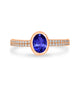 0.76ct Oval Tanzanite Ring with 0.21 cttw Diamond