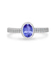 0.76ct Oval Tanzanite Ring with 0.21 cttw Diamond