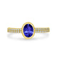 0.76ct Oval Tanzanite Ring with 0.21 cttw Diamond