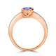0.76ct Oval Tanzanite Ring with 0.21 cttw Diamond