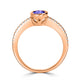 0.76ct Oval Tanzanite Ring with 0.21 cttw Diamond