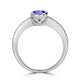 0.76ct Oval Tanzanite Ring with 0.21 cttw Diamond